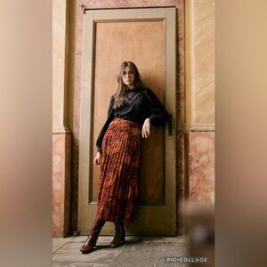 Sezane Adina Lace Ruffle High Neck Blouse Size 42 US10